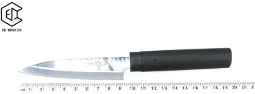 SUNCRAFT® : Kleines Küchenmesser, schwarz mit Holzscheide